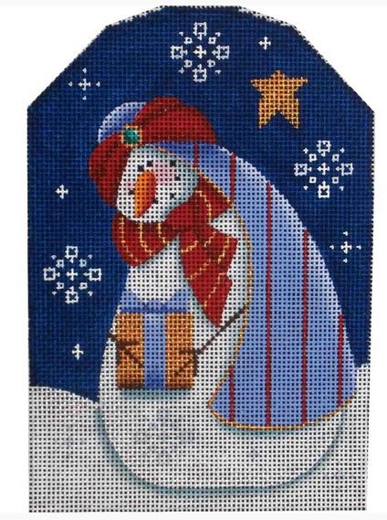Blue Wise Snowman