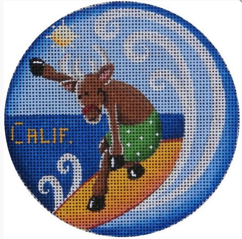 Reindeer Surfer Ornament