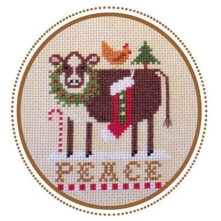 Christmas Cow Ornament (Plum Pudding NeedleArt)