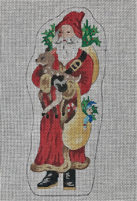Standing Santa holding Fawn and Gifts (MM Designs)