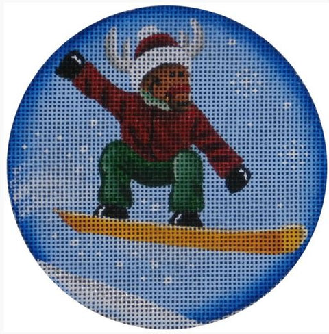 Snowboard Reindeer Ornament