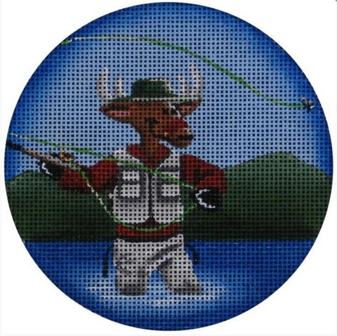 Fishing Reindeer Ornament