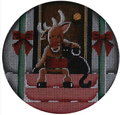 Reindeer and Kitty Ornament
