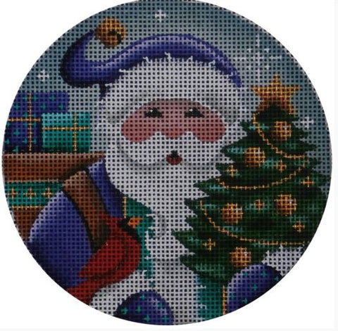 Purple Santa Ornament