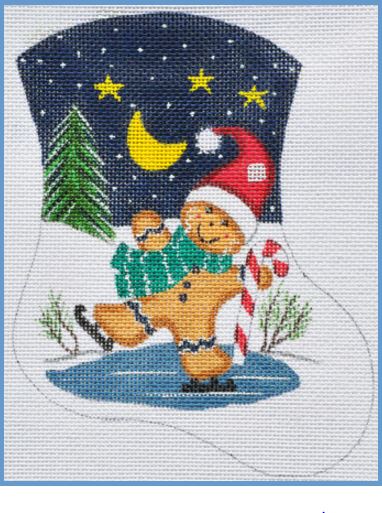 Skating Gingerbread Mini Sock