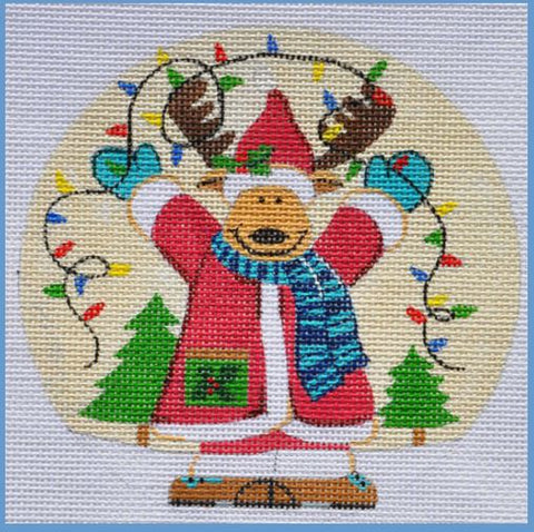 Santa Moose Ornament