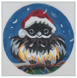 Chickadee in a Santa Hat
