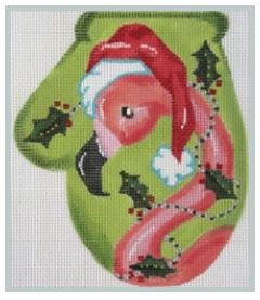 Flamingo In Santa Hat Large Mitt