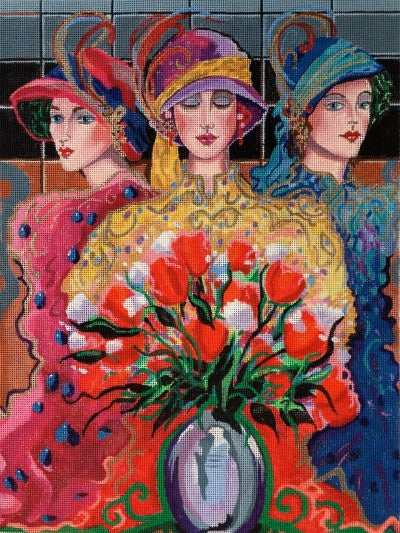 Three Ladies With Wild Flowers