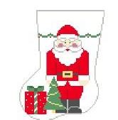 Santa With Tree Mini Sock