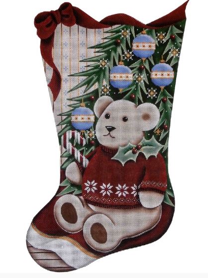 Teddy Bear Christmas Stocking - 13ct
