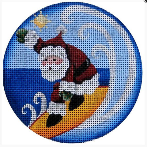 Surfer Santa Ornament