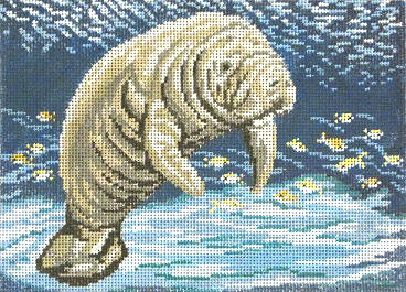 Manatee At Sea - 18ct