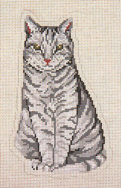 Sitting Pretty Gray Stand-Up Cat