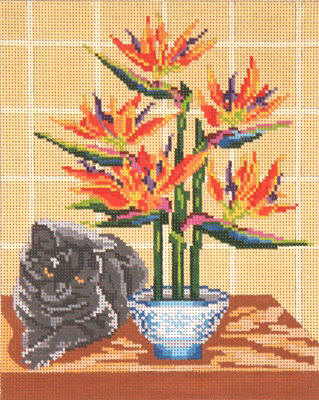 Dodie Cat With Bird Of Paradise