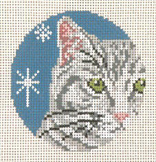Gray Tabby Cat - Glimpse Ornament - 13ct