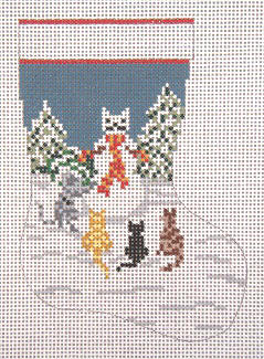 Snow Cat Mini Stocking - 18ct