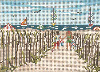 To The Beach - Large Pillow Size