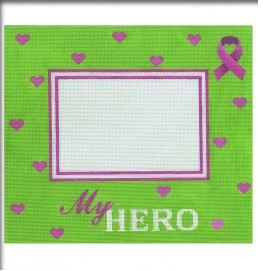 My Hero Green Frame w/Pink Ribbon