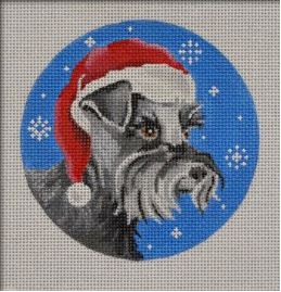 Schnauzer Santa Ornament