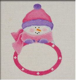 Pink Snowbaby Plaque Ornament