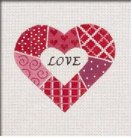Red and Pink Patchwork Heart