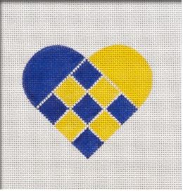 Nordic Criss-Cross Blue/Yellow Heart