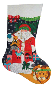 Santas With Lion and Lamb Stocking