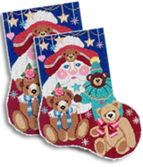 Teddy Bear Santa Sock