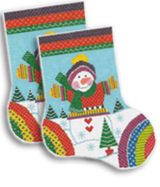 Knitted Snowman Midi Sock
