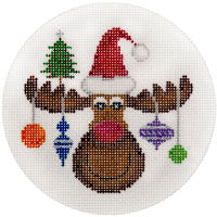 Moose With Ornaments Ornament