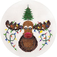 Moose w/Christmas Lights Ornament