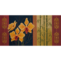 Orange Phalaenopsis and Bamboo