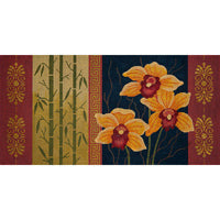 Orange Orchid and Bamboo
