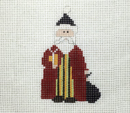 Vertical Stripe Santa Ornament