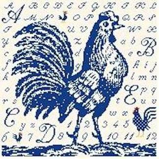 Toile Rooster - Blue