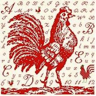 Toile Rooster - Red