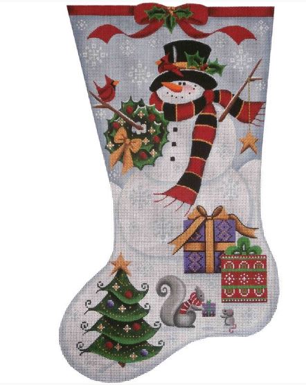 Happy Snowman Stocking - 18ct