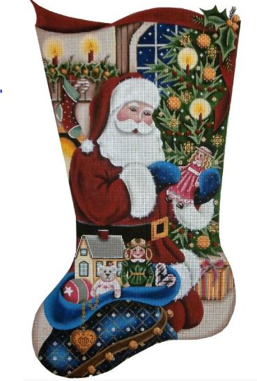 Santa Presents Girl Stocking - 13ct