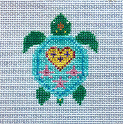 Turtle - Yellow Heart/Aqua & Green (MM Designs)