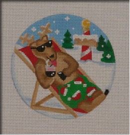 Lounging Reindeer Ornament