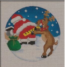 Measuring Santa Reindeer Ornament