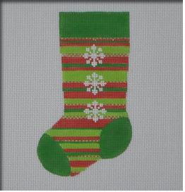 Red/Green Stacked Snowflake Mini Stocking