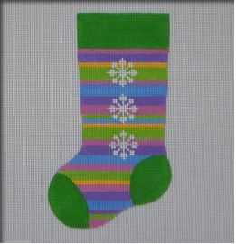 Pink/Purple Stacked Snowflake Mini Stocking