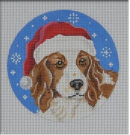 Welsh Springer Spaniel Santa Ornament