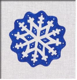 Scalloped Snowflake Ornament - Blue/Silver