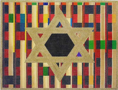 Geometric Stripes Tallis Bag (Lani's Needlepoint)