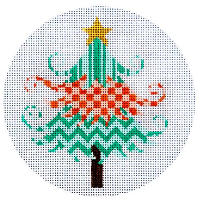 Peach and Turquoise Christmas Tree