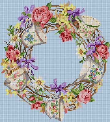 Teacups Wreath