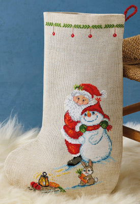 Santa & Snowman Stocking (Permin)